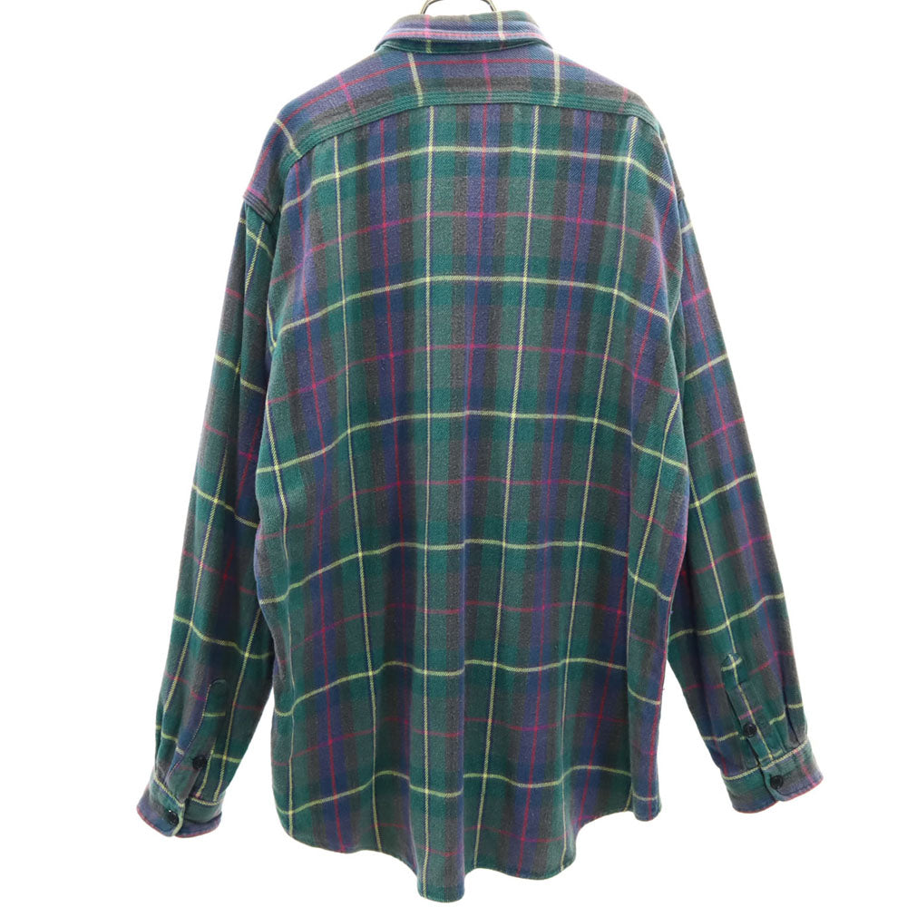 RRL 90s 初期タグ 赤3星 オールド チェック柄 長袖 ネルシャツ L グリーン 他 ダブルアールエル RALPH LAUREN ラルフローレン メンズ