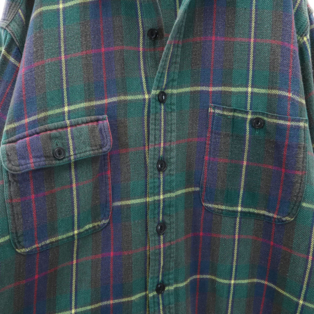 RRL 90s 初期タグ 赤3星 オールド チェック柄 長袖 ネルシャツ L グリーン 他 ダブルアールエル RALPH LAUREN ラルフローレン メンズ