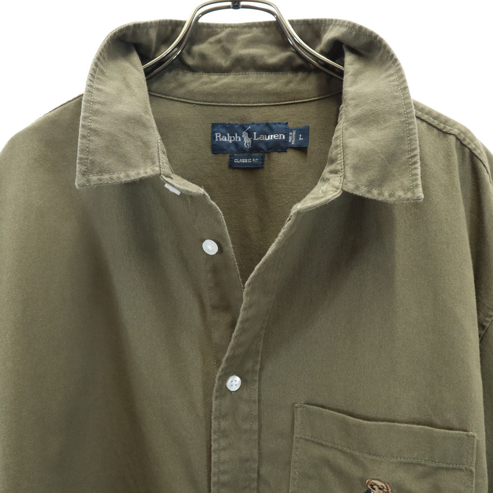RALPH LAUREN ラルフローレン 長袖 シャツ L カーキ CLASSIC FIT メンズ