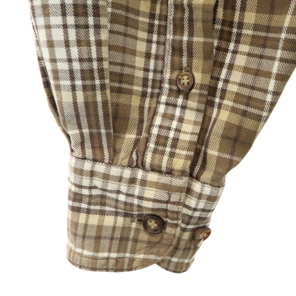 GAP ギャップ 90s オールド チェック柄 長袖 ボタンダウンシャツ S ブラウン 他 メンズ