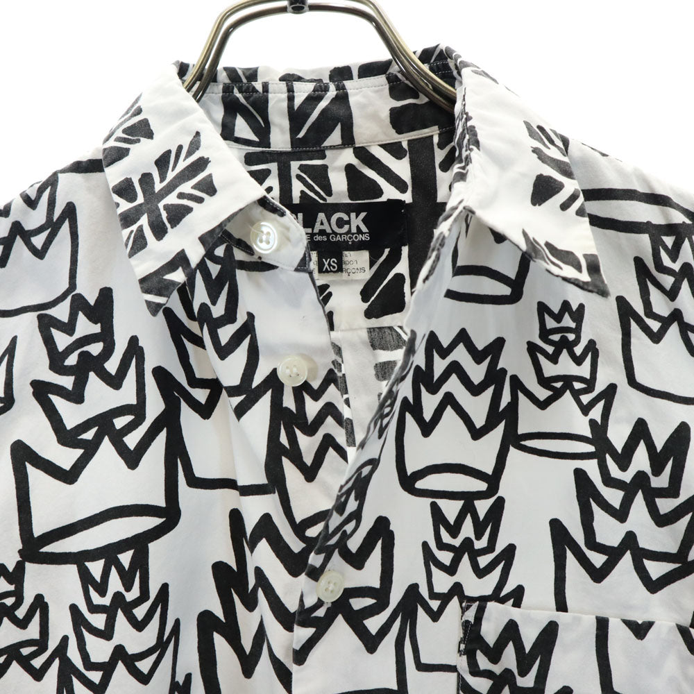 ブラックコムデギャルソン 2012年 日本製 総柄 長袖 シャツ XS ホワイト系 BLACK COMME des GARCONS メンズ