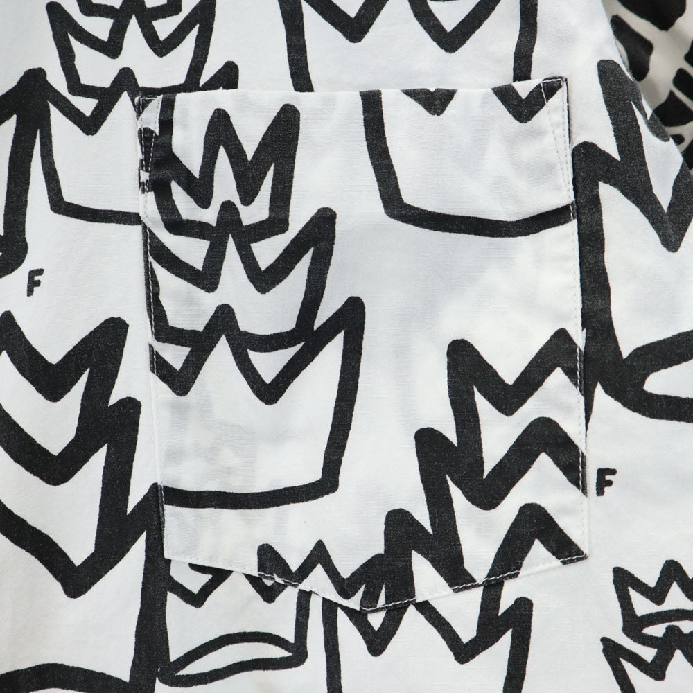 ブラックコムデギャルソン 2012年 日本製 総柄 長袖 シャツ XS ホワイト系 BLACK COMME des GARCONS メンズ