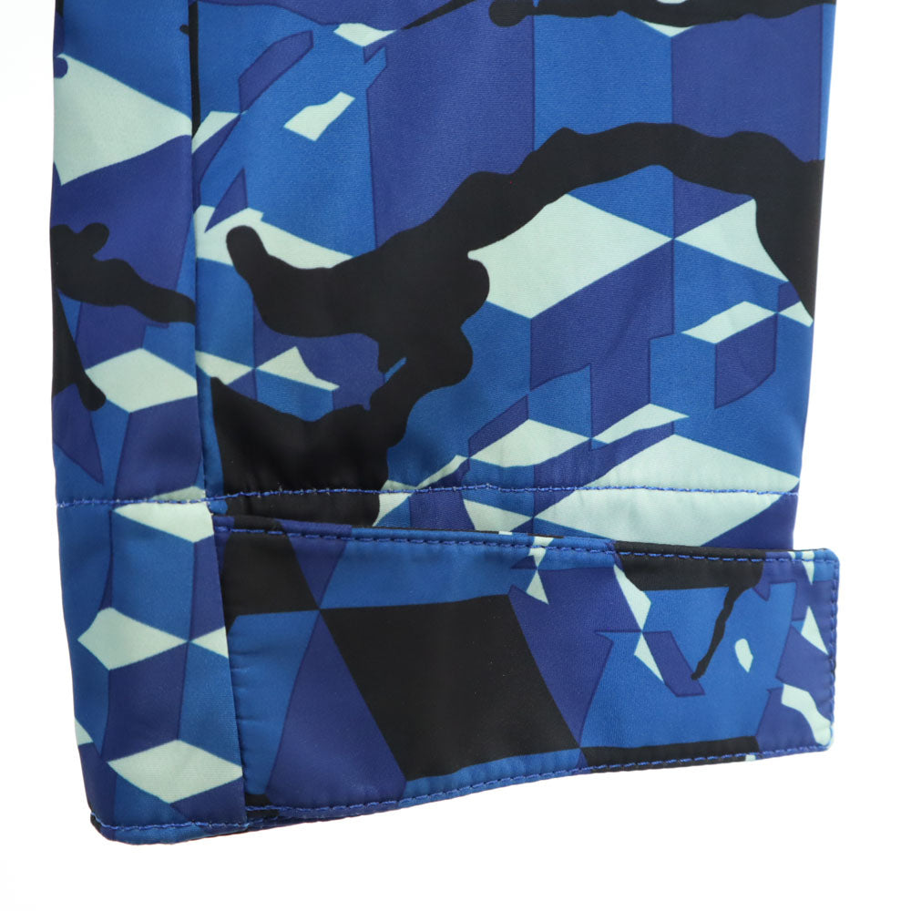 PUMA プーマ エクストララージ 総柄 長袖 ジップパーカー S ブルー系 X-LARGE メンズ