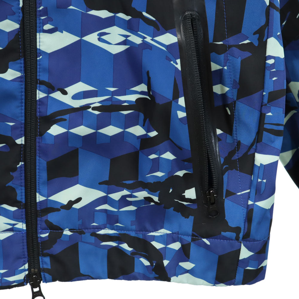 PUMA プーマ エクストララージ 総柄 長袖 ジップパーカー S ブルー系 X-LARGE メンズ