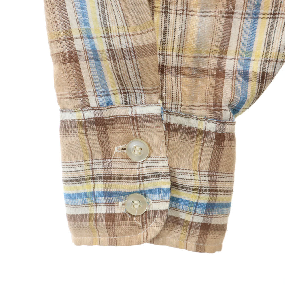 Levi's リーバイス 70s 80s USA製 ヴィンテージ チェック柄 長袖 シャツ S ブラウン系 メンズ