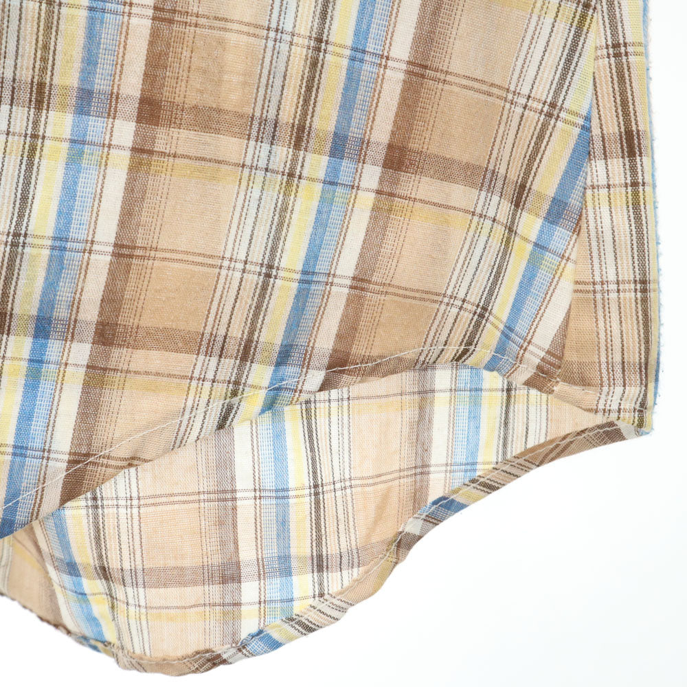 Levi's リーバイス 70s 80s USA製 ヴィンテージ チェック柄 長袖 シャツ S ブラウン系 メンズ