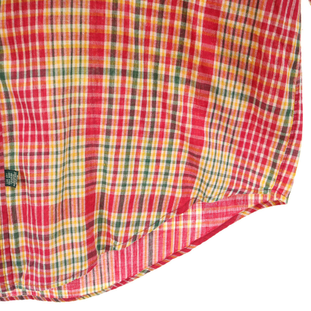 POLO COUNTRY ポロカントリー 80s 90s ラルフローレン ヴィンテージ オールド チェック柄 長袖 ボタンダウンシャツ M レッド系 RALPH LAUREN メンズ