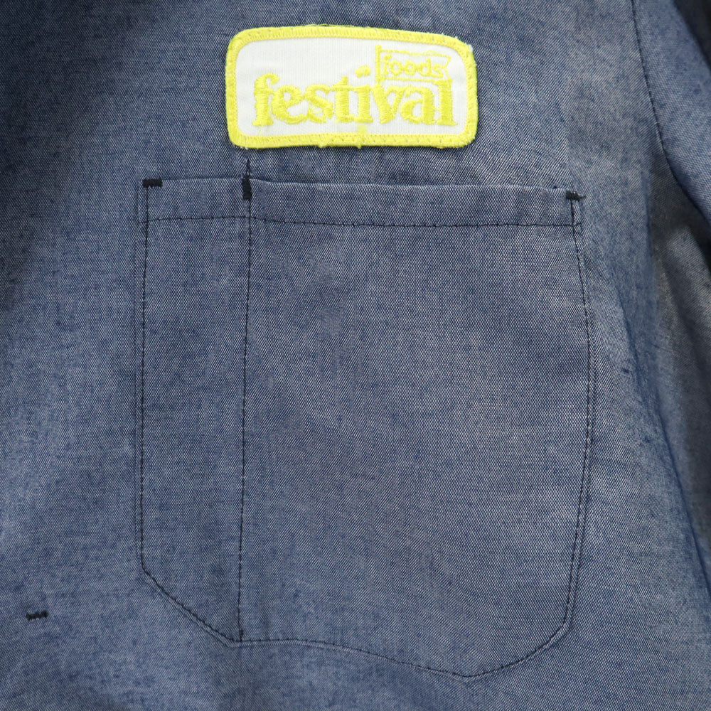 Fesutival 80s ヴィンテージ 長袖 シャツ M ブルー系 メンズ