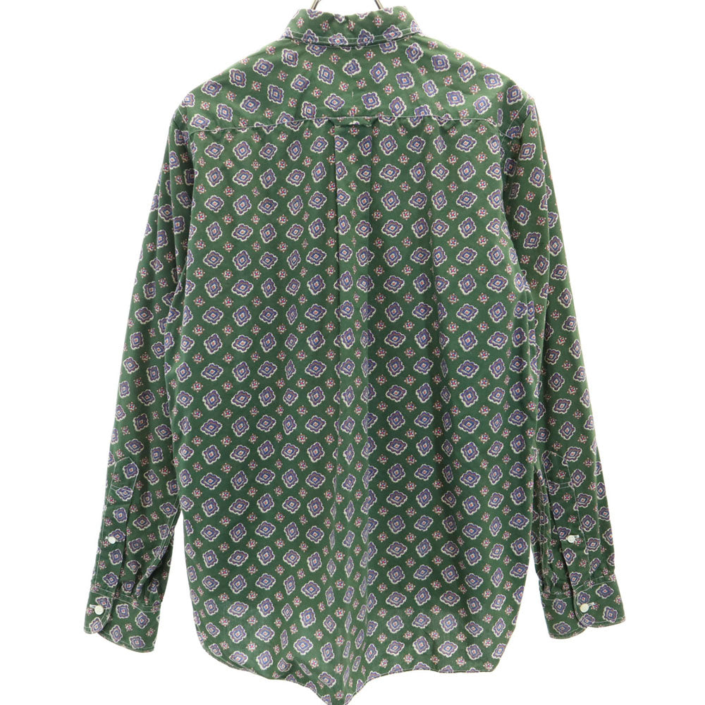 コムデギャルソンオム 2012年 日本製 総柄 長袖 ボタンダウンシャツ S グリーン COMME des GARCONS HOMME メンズ