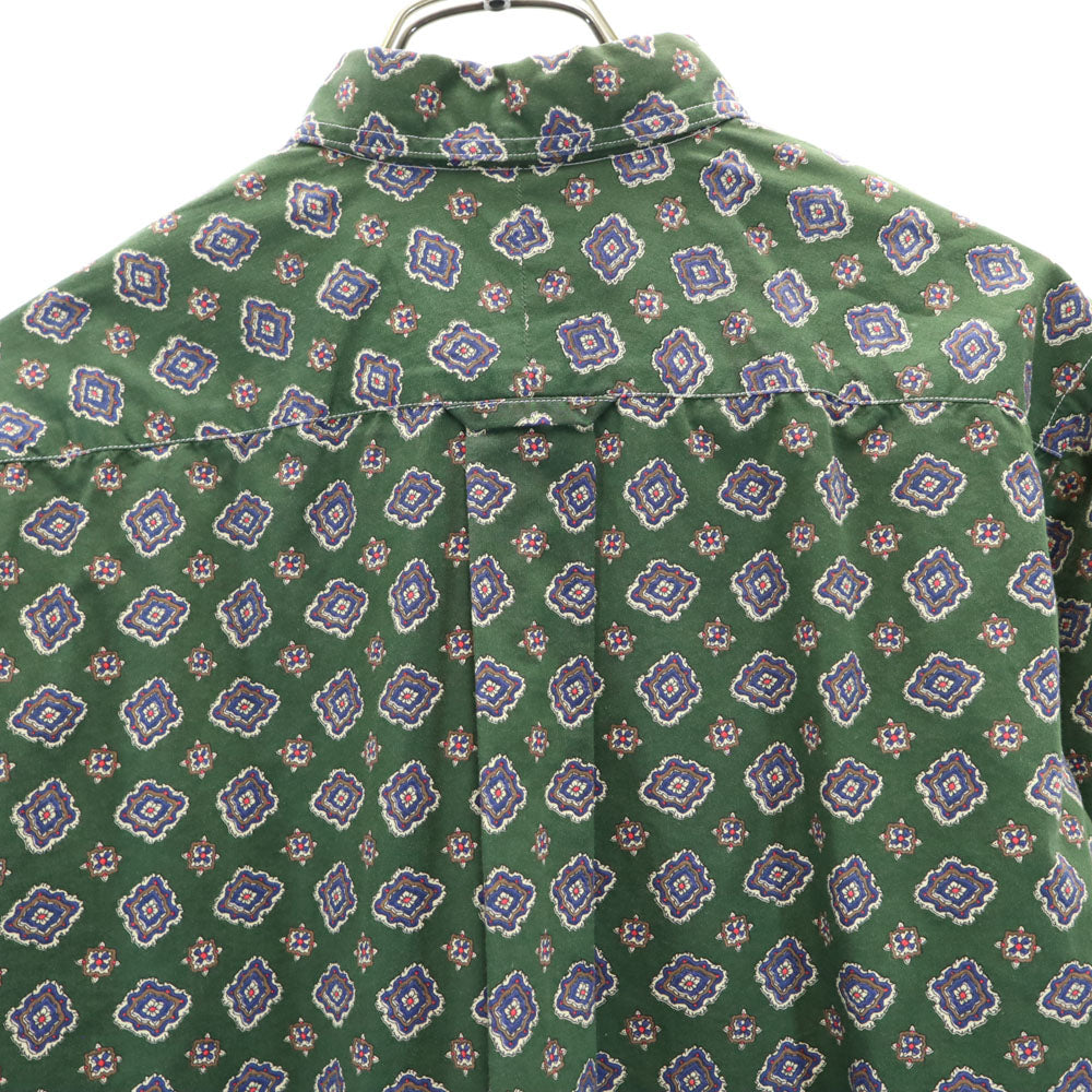 コムデギャルソンオム 2012年 日本製 総柄 長袖 ボタンダウンシャツ S グリーン COMME des GARCONS HOMME メンズ