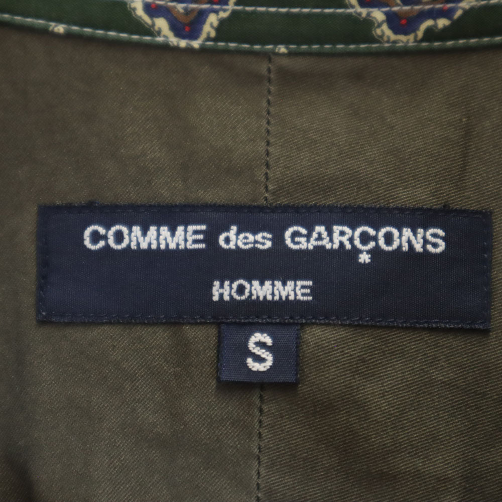 コムデギャルソンオム 2012年 日本製 総柄 長袖 ボタンダウンシャツ S グリーン COMME des GARCONS HOMME メンズ