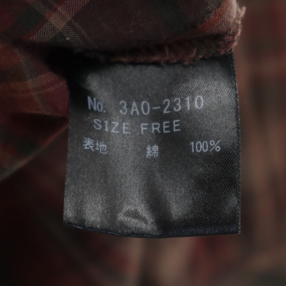 HYSTERIC ヒステリック チェック柄 長袖 ピンタック バンドカラーシャツ F ブラウン系 チュニック レディース