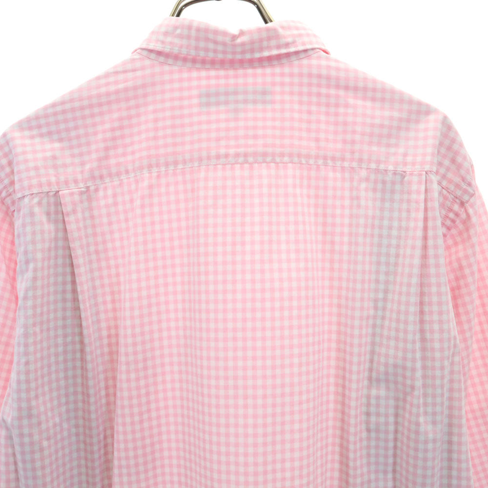 コムデギャルソンオム ギンガムチェック柄 長袖 シャツ S ピンク COMME des GARCONS HOMME メンズ