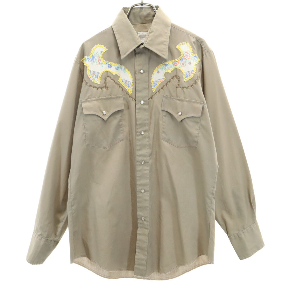 Mustang マスタング 80s ヴィンテージ 長袖 ウエスタンシャツ ブラウン メンズ