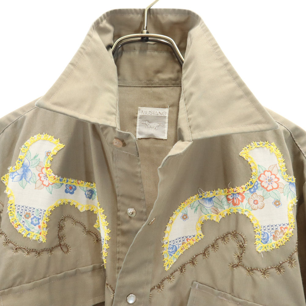 Mustang マスタング 80s ヴィンテージ 長袖 ウエスタンシャツ ブラウン メンズ