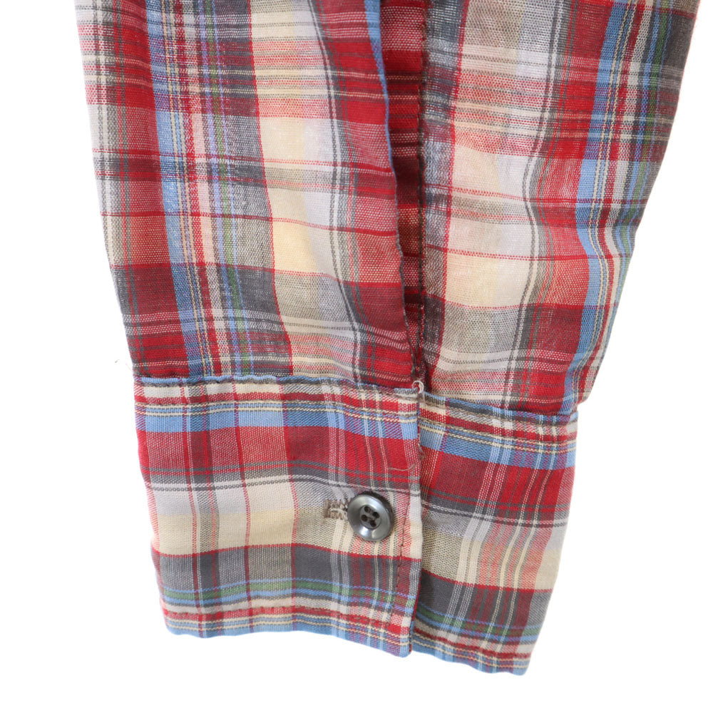 Bellcraft 70s 80s ヴィンテージ チェック柄 長袖 シャツ S レッド系 メンズ