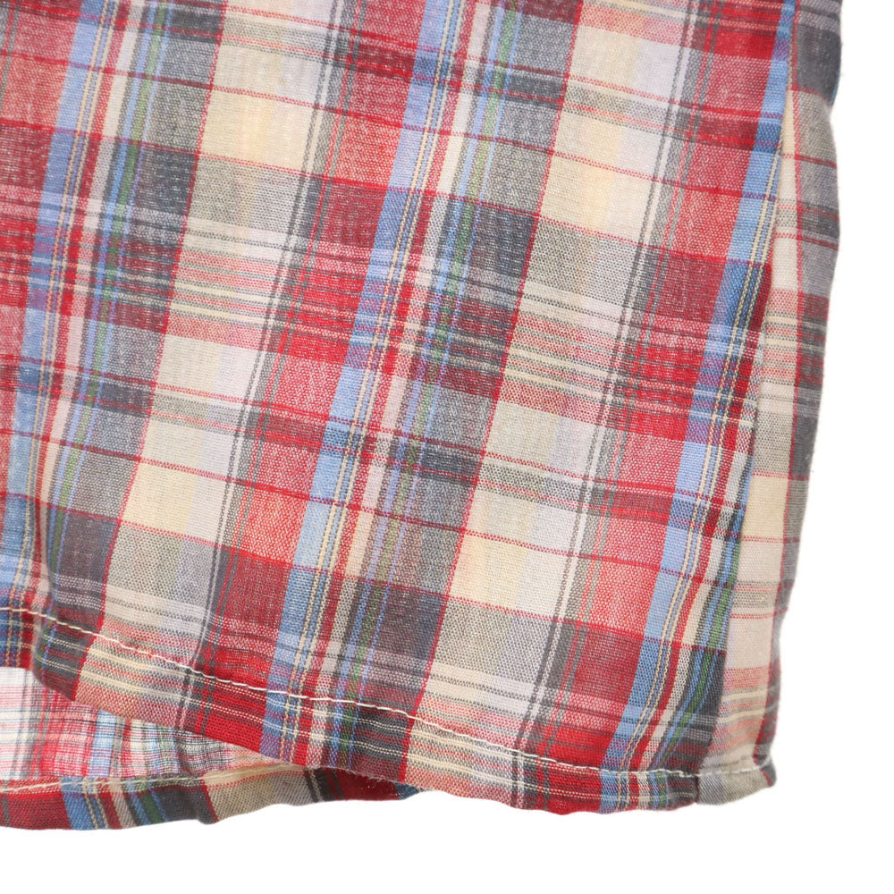 Bellcraft 70s 80s ヴィンテージ チェック柄 長袖 シャツ S レッド系 メンズ