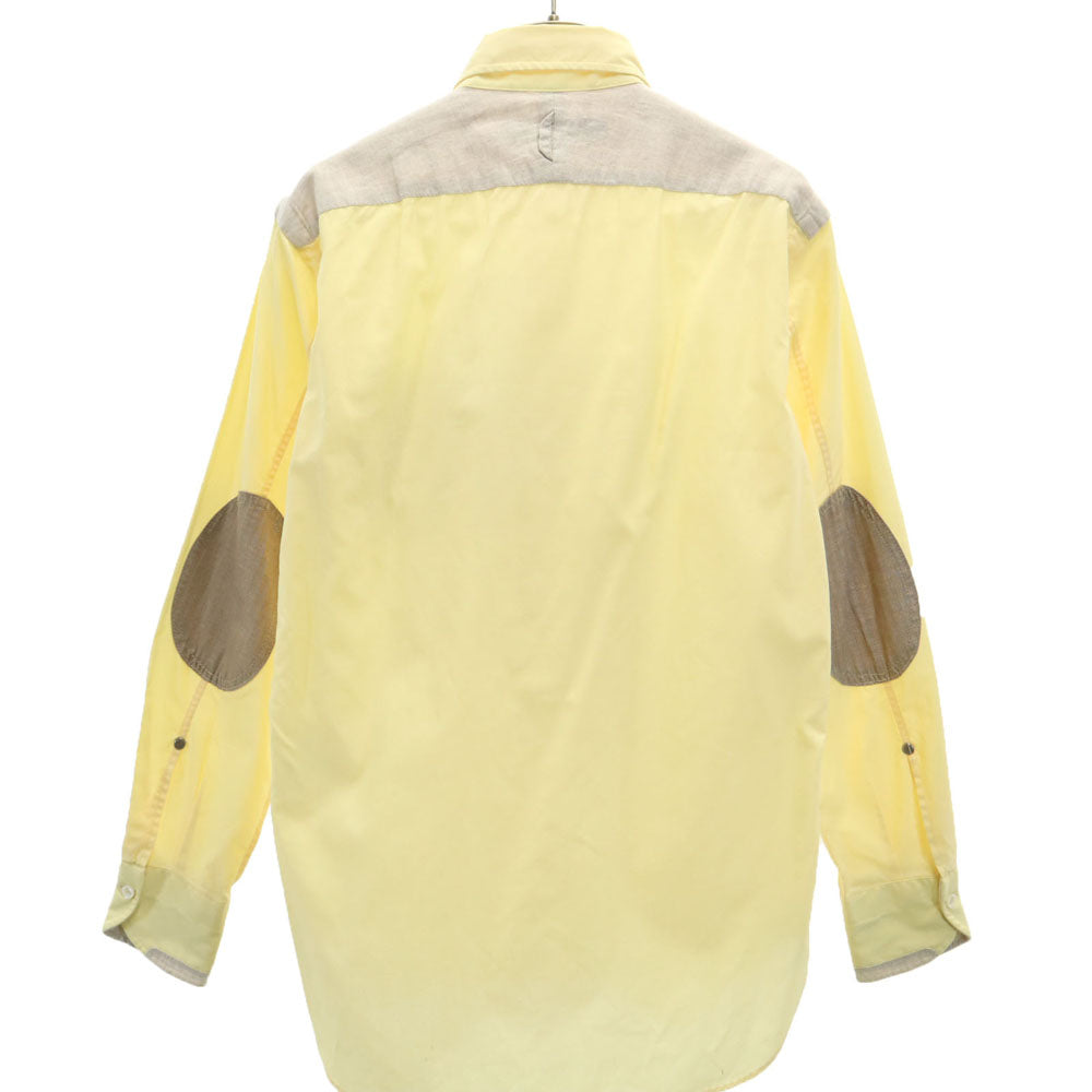 ジュンヤワタナベコムデギャルソンマン 2013年 日本製 長袖 ボタンダウンシャツ XS イエロー JUNYA WATANABE COMME des GARCONS MAN エルボーパッチ メンズ