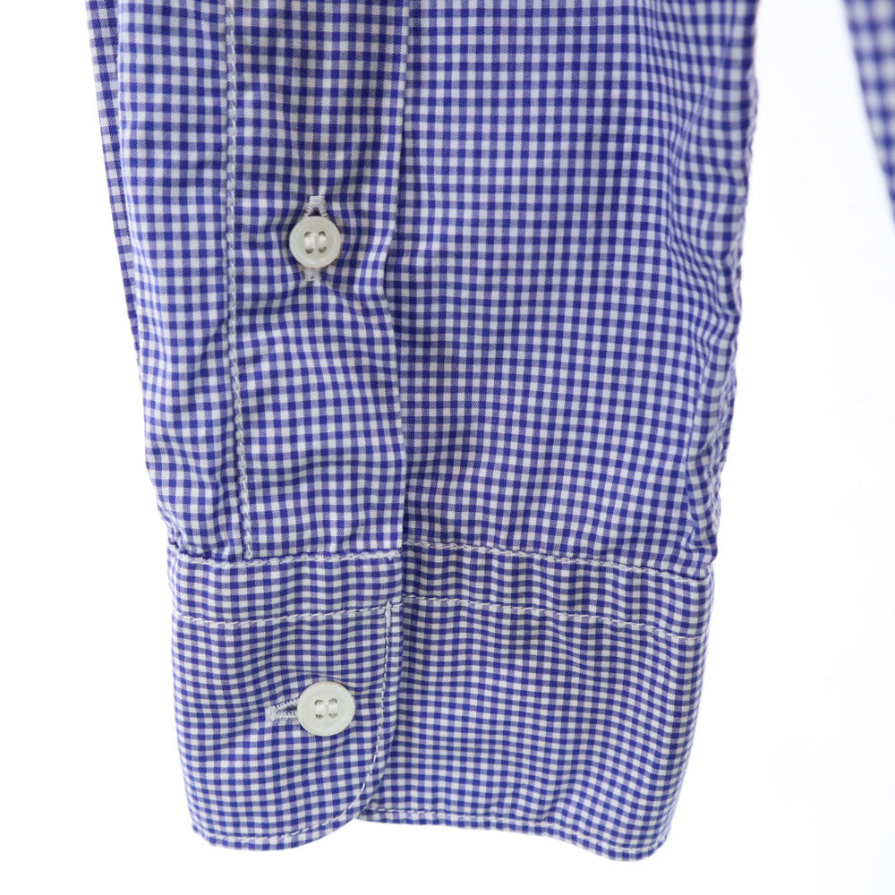 未使用 COMME des GARCONS HOMME コムデギャルソンオム 2019年 日本製 チェック柄 長袖 切替 シャツ M ブルー 他 メンズ