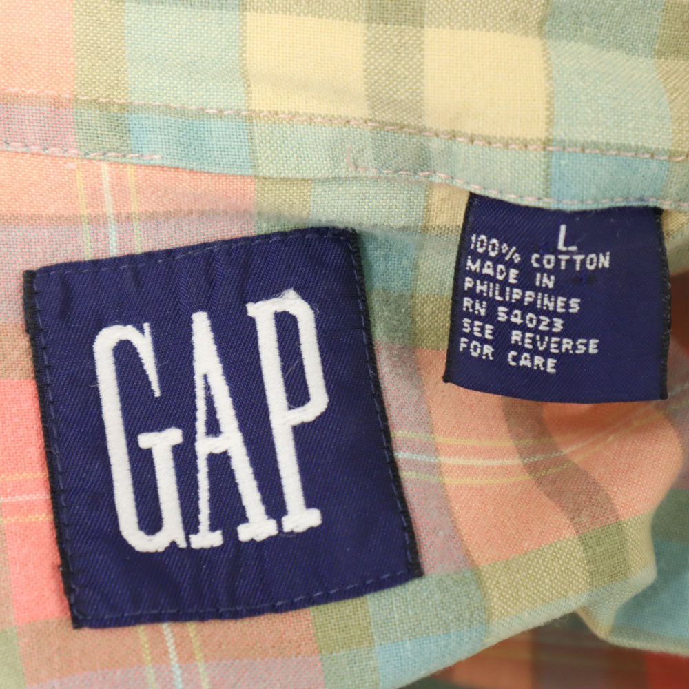ギャップ 90s オールド チェック柄 長袖 ボタンダウンシャツ L ピンク 他 GAP メンズ
