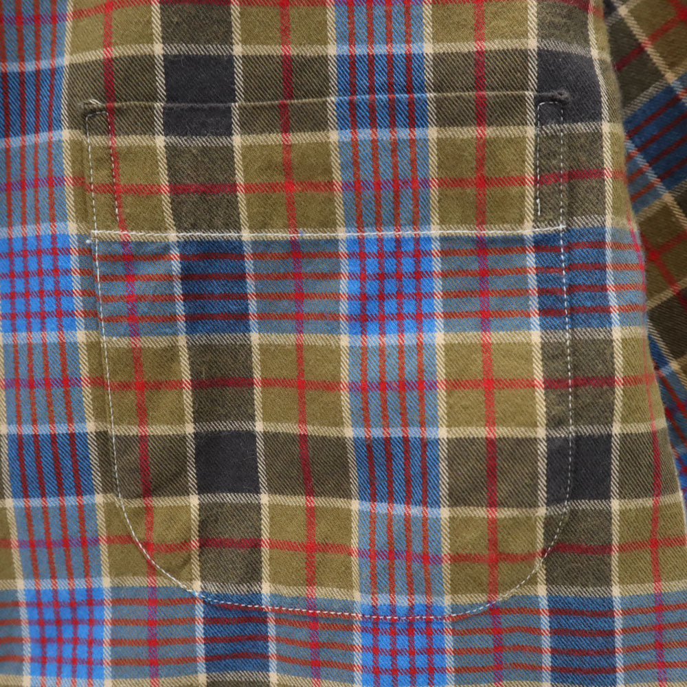 COMME des GARCONS HOMME コムデギャルソンオム 2013年 USA製 インディビジュアライズトシャツ コラボ チェック柄 長袖 ボタンダウンシャツ S カーキブラウン系 ｘINDIVIDUALIZED SHIRT メンズ