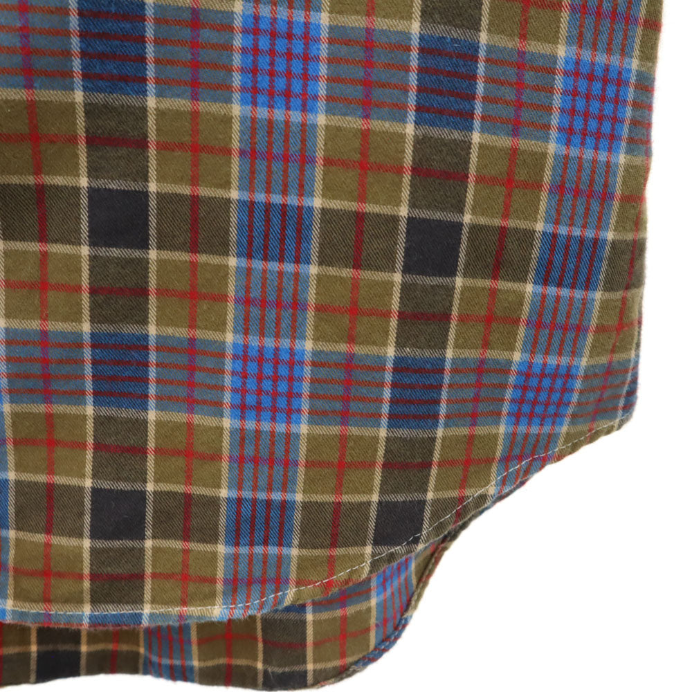 COMME des GARCONS HOMME コムデギャルソンオム 2013年 USA製 インディビジュアライズトシャツ コラボ チェック柄 長袖 ボタンダウンシャツ S カーキブラウン系 ｘINDIVIDUALIZED SHIRT メンズ