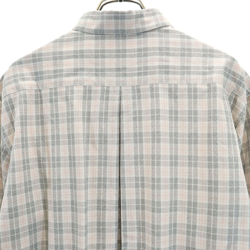 Christian Dior クリスチャンディオール 90s オールド チェック柄 長袖 ボタンダウンシャツ M ピンク系 レディース