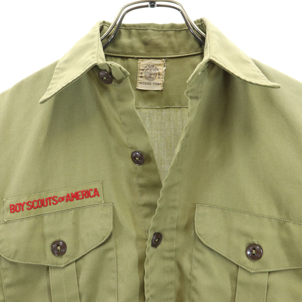 ボーイスカウトオブアメリカ 70s ヴィンテージ 長袖 シャツ カーキ系 キッズ
