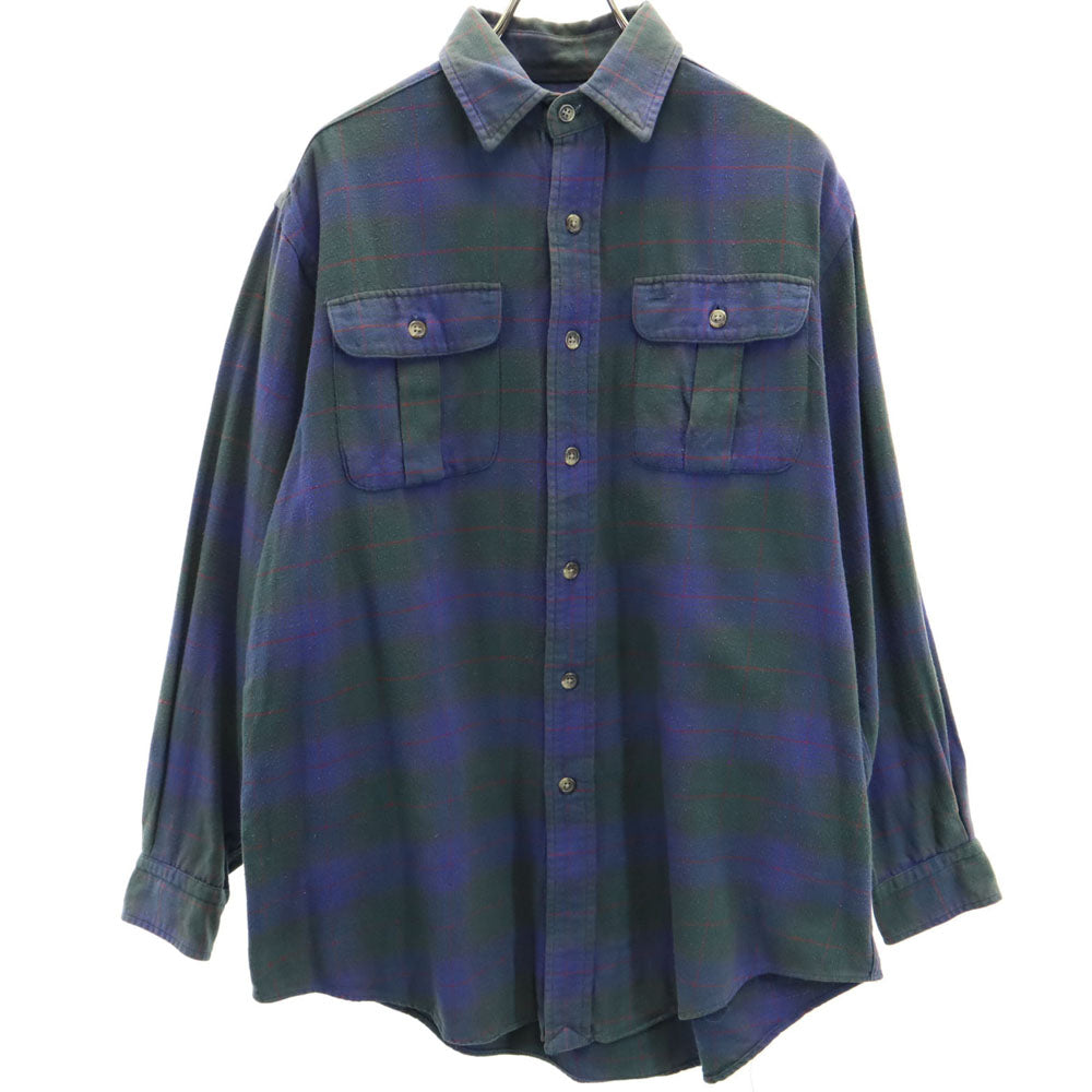 POLO COUNTRY ポロカントリー 80s 90s オールド チェック 長袖 シャツ M ブルー系 RALPH LAUREN メンズ