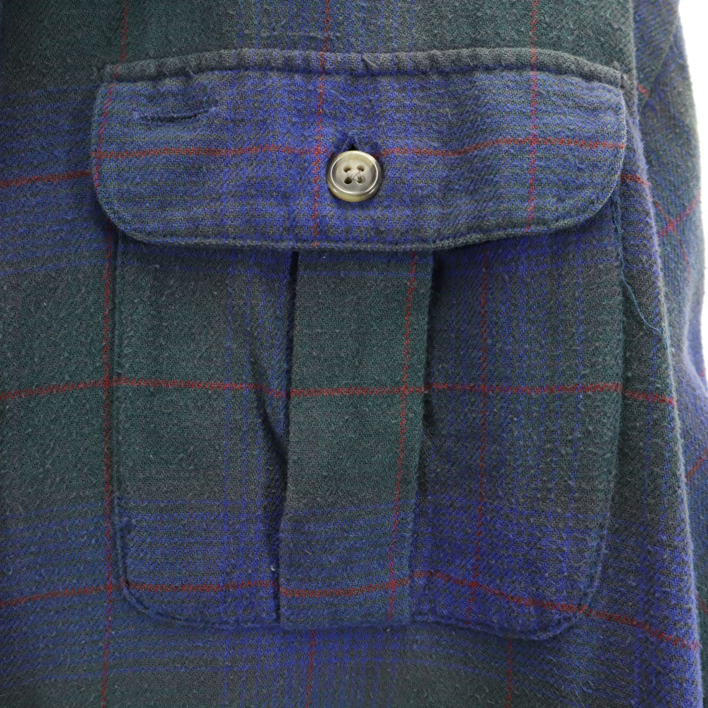 POLO COUNTRY ポロカントリー 80s 90s オールド チェック 長袖 シャツ M ブルー系 RALPH LAUREN メンズ