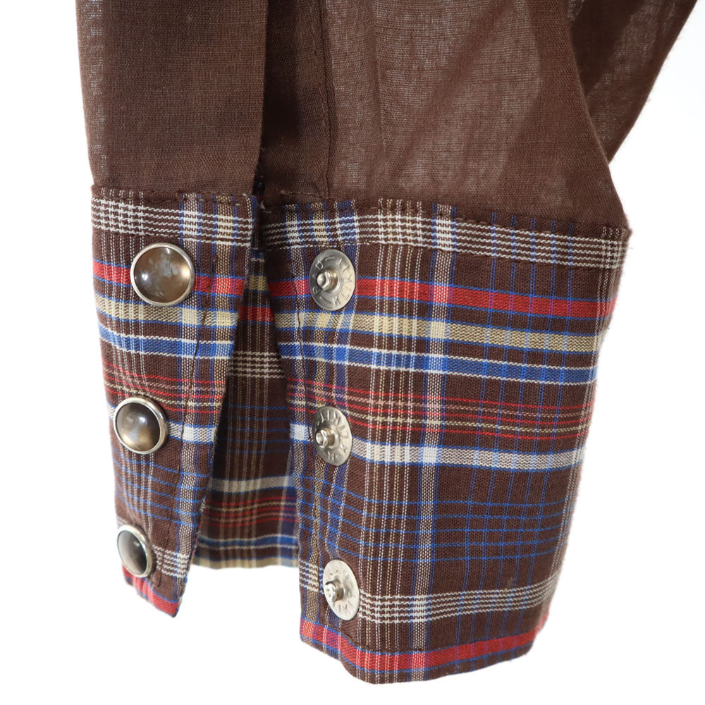 H BAR C エイチバーシー 70s ヴィンテージ 長袖 ウエスタンシャツ ブラウン系 メンズ