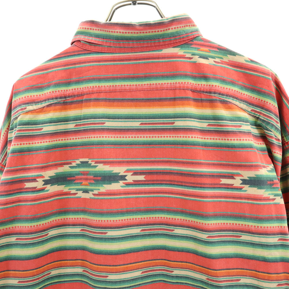 ポロバイラルフローレン チマヨ柄 長袖 シャツ XL レッド系 Polo by Ralph Lauren オルテガ メンズ