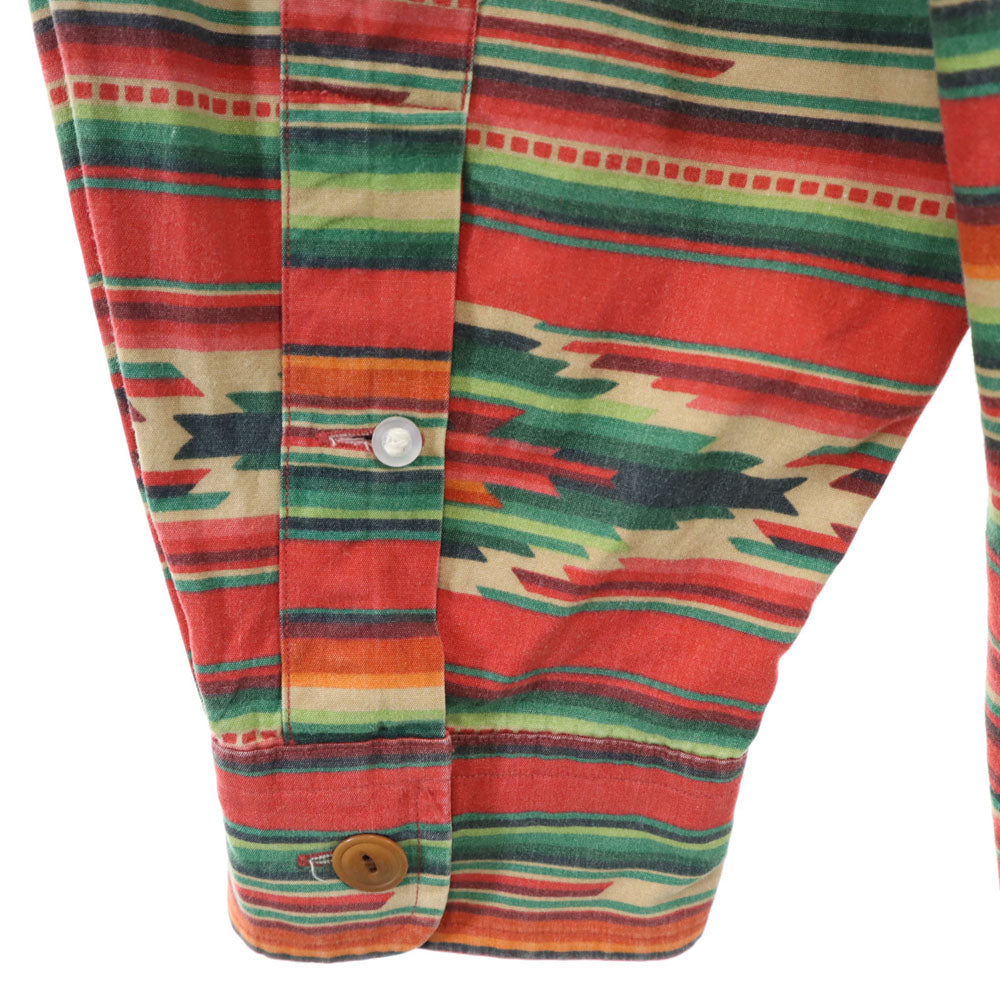 ポロバイラルフローレン チマヨ柄 長袖 シャツ XL レッド系 Polo by Ralph Lauren オルテガ メンズ