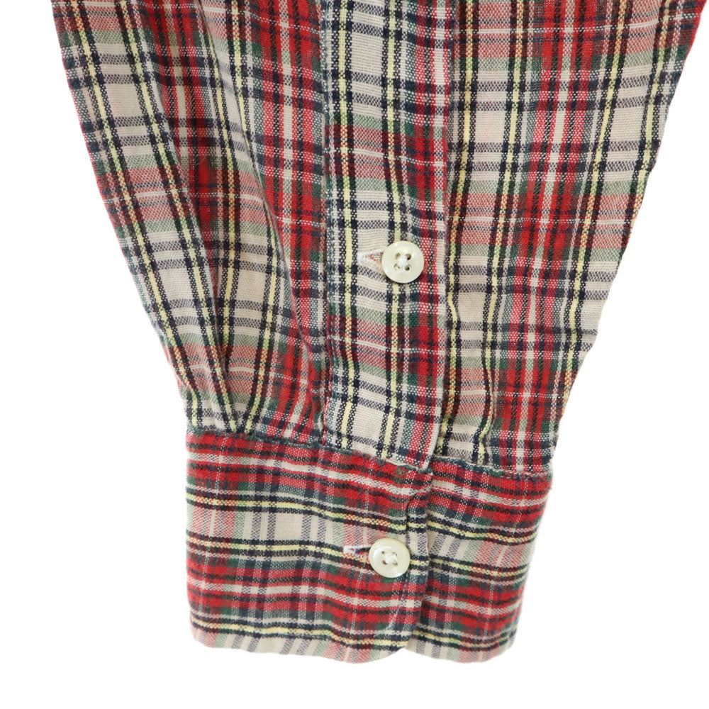 POLO COUNTRY ポロカントリー 80s 90s オールド チェック 長袖 ボタンダウンシャツ S レッド系 ラルフローレン メンズ