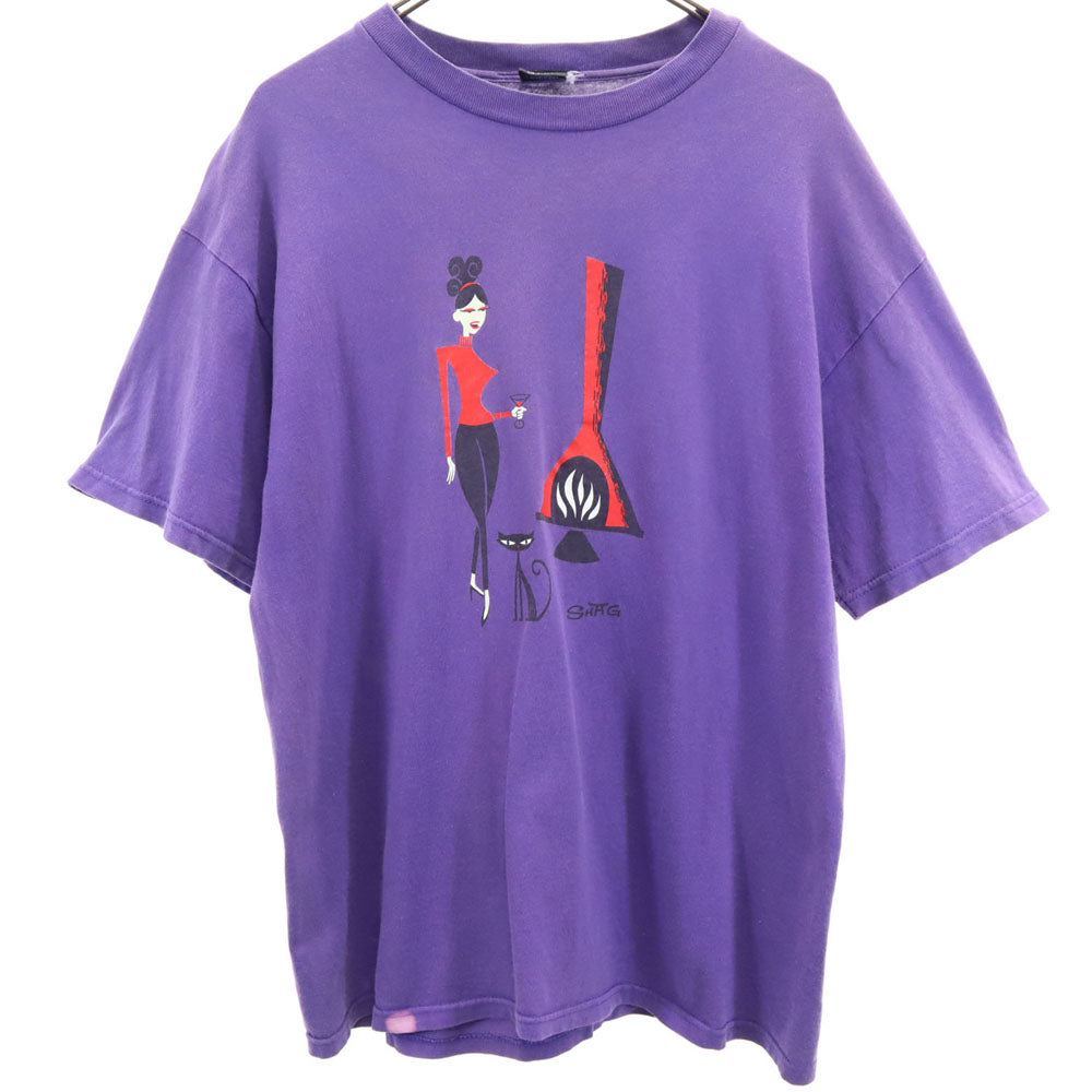 チェイサー USA製 半袖 Tシャツ L パープル chaser イラスト SHAG メンズ