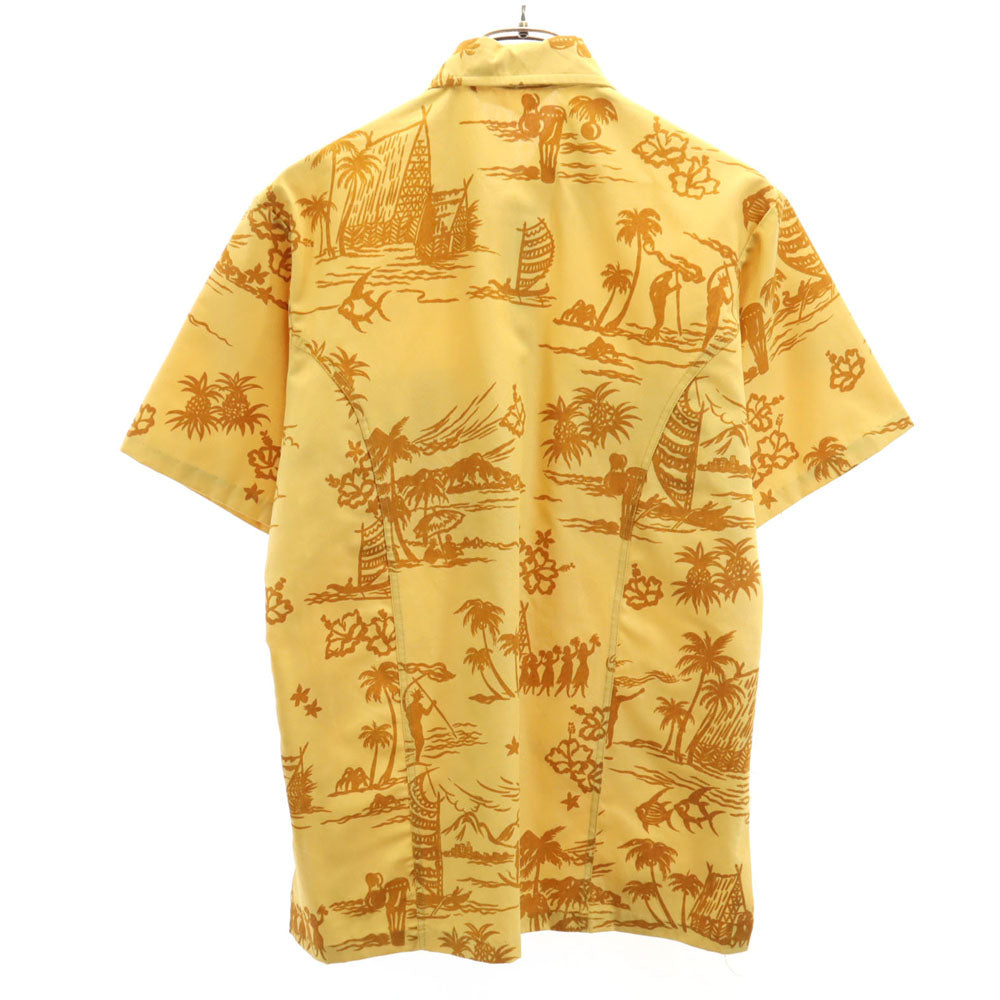 Sears シアーズ 70s ヴィンテージ 総柄 半袖 プルオーバー アロハシャツ マスタード HAWAII メンズ