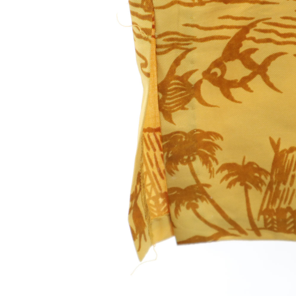Sears シアーズ 70s ヴィンテージ 総柄 半袖 プルオーバー アロハシャツ マスタード HAWAII メンズ