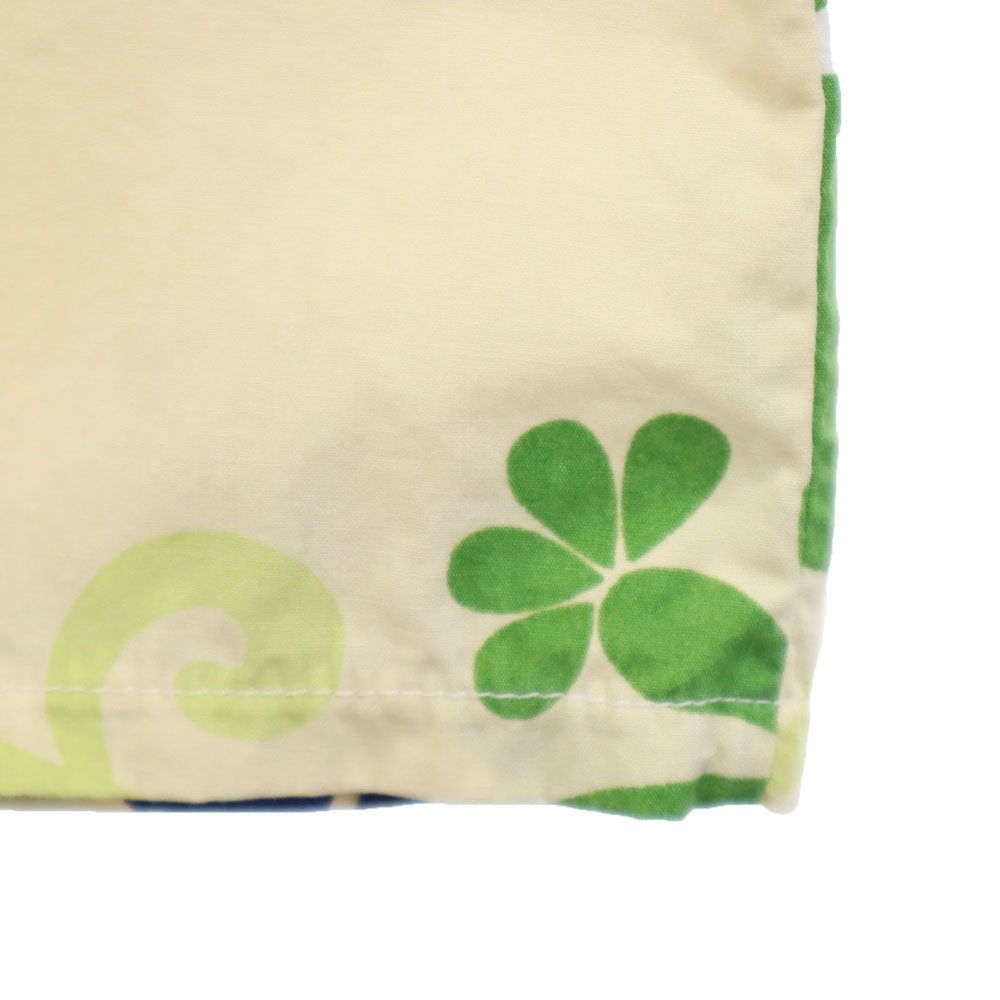 ストラクチャー ハイビスカス柄 半袖 オープンカラー アロハシャツ グリーン 他 STRUCTURE メンズ