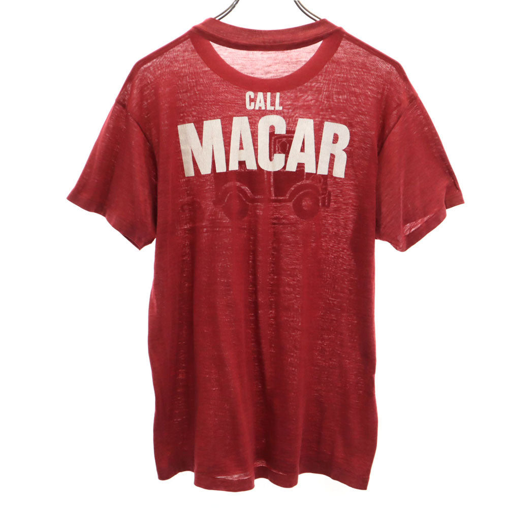 VINTAGE ヴィンテージ 70s 80s MACAR 半袖 シングルステッチ Tシャツ ワインレッド メンズ