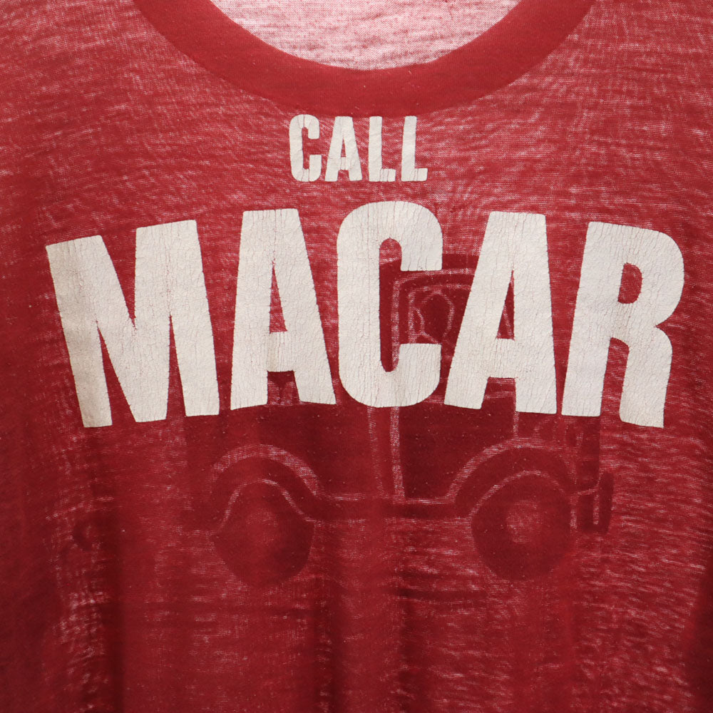 VINTAGE ヴィンテージ 70s 80s MACAR 半袖 シングルステッチ Tシャツ ワインレッド メンズ