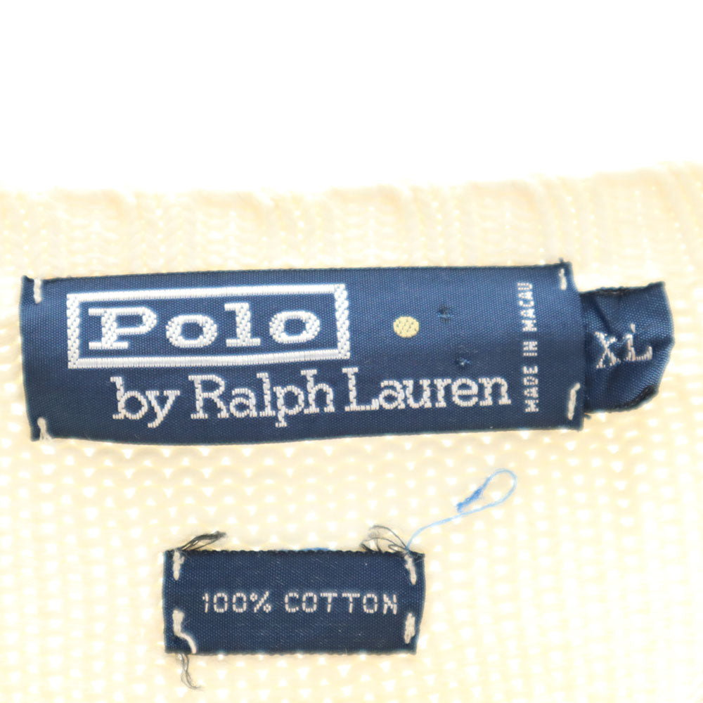 ポロバイラルフローレン 90s オールド 長袖 セーター XL アイボリー系 Polo by Ralph Lauren ニット メンズ