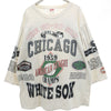 ロングゴーン 90s USA製 オールド シカゴ・ホワイトソックス 7分袖 Tシャツ L ライトグレー Long Gon シングルステッチ CHICAGO WHITE SOX メンズ