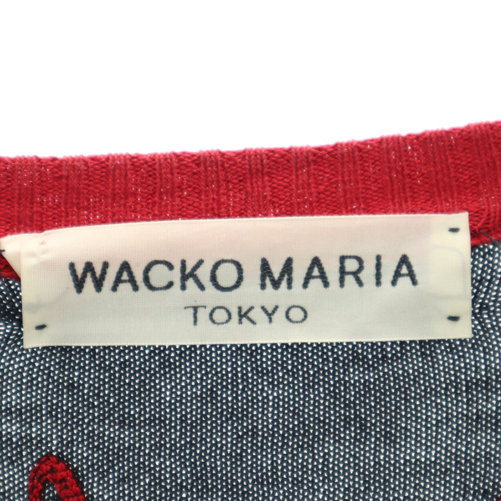WACKO MARIA ワコマリア 日本製 長袖 Vネック ニットカーディガン M ブラック メンズ