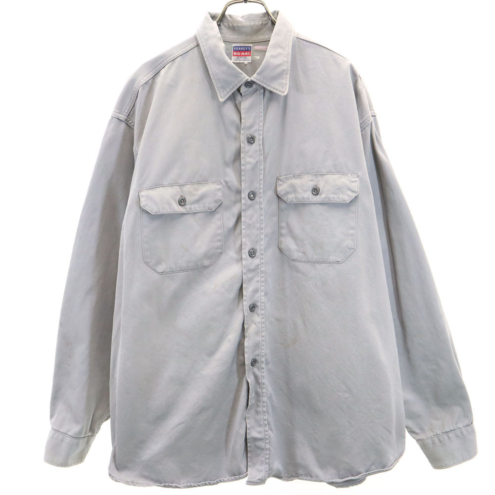 ビックマック 50s 60s 長袖 アーミークロス ワークシャツ グレー BIGMAC PENNEYS オールド ヴィンテージ メンズ