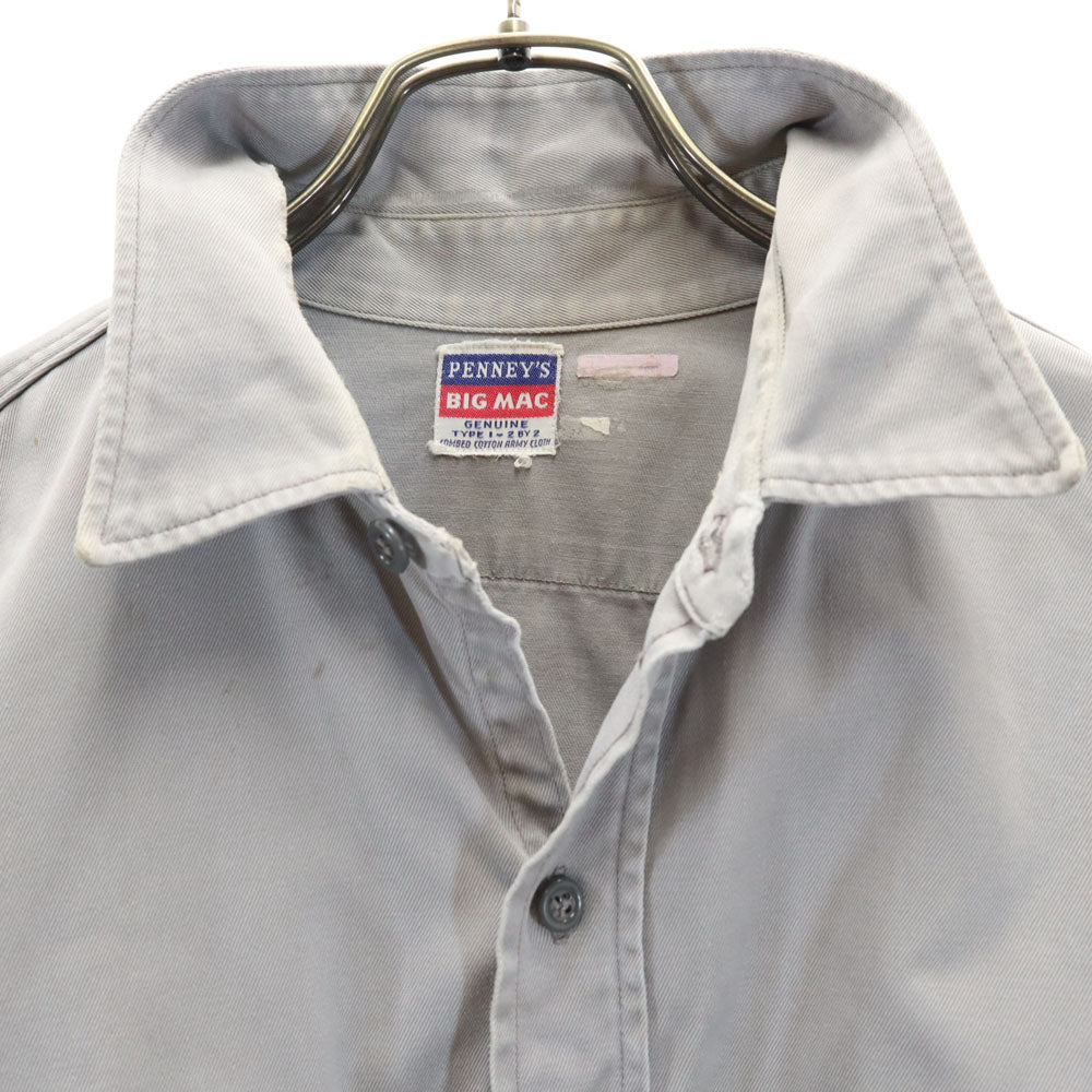 ビックマック 50s 60s 長袖 アーミークロス ワークシャツ グレー BIGMAC PENNEYS オールド ヴィンテージ メンズ
