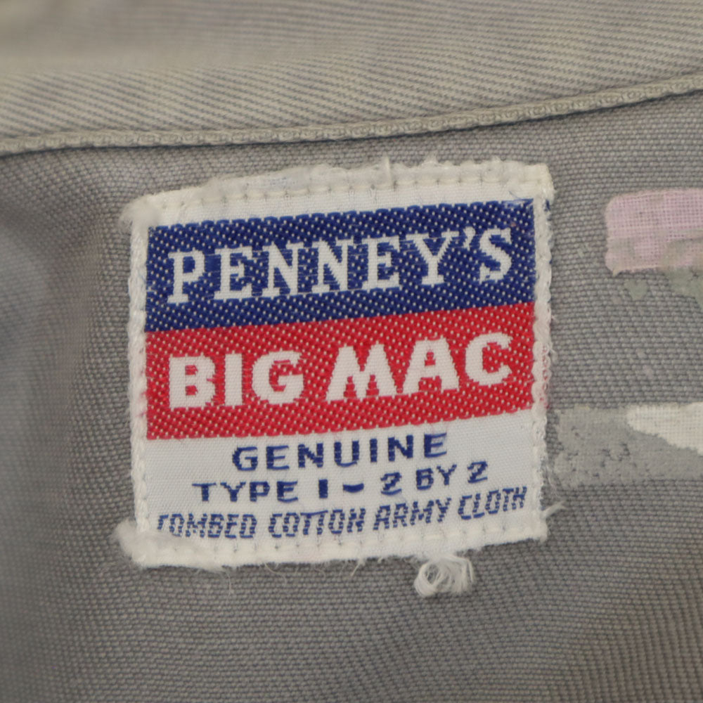 ビックマック 50s 60s 長袖 アーミークロス ワークシャツ グレー BIGMAC PENNEYS オールド ヴィンテージ メンズ
