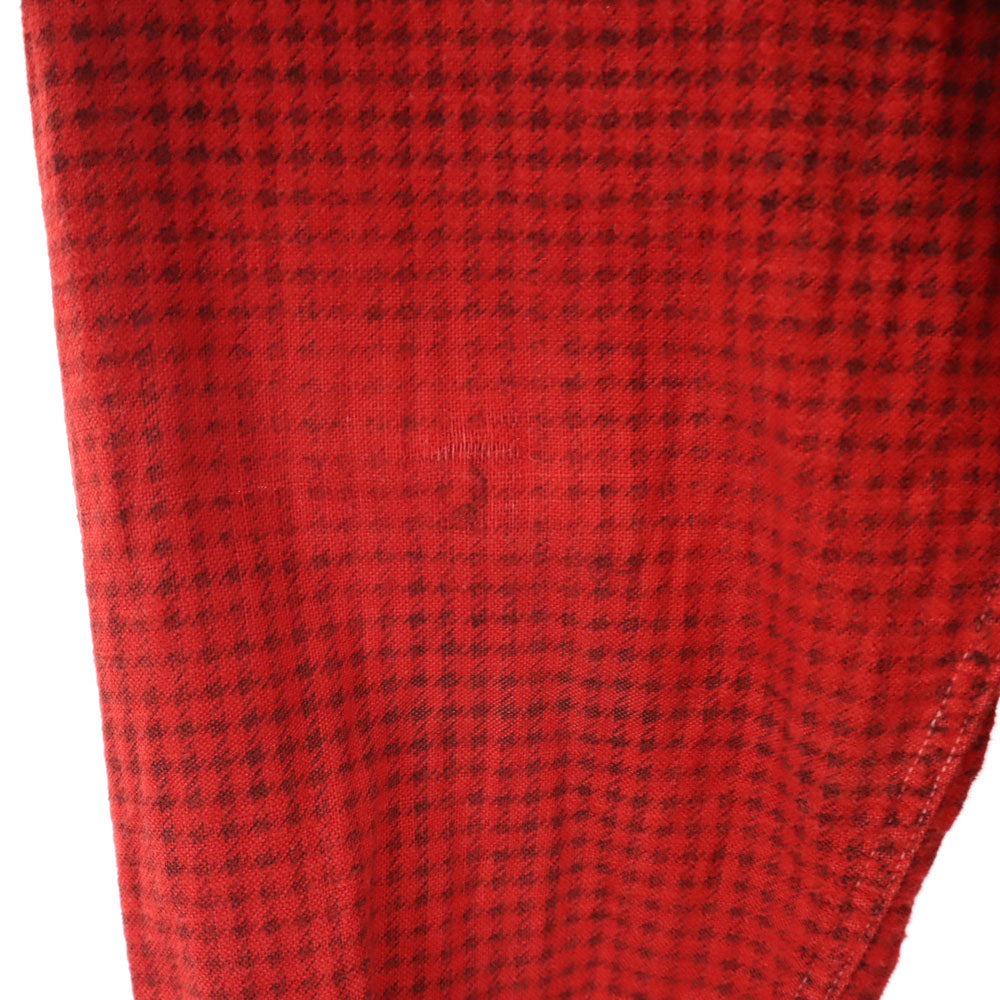 Pilgrim ピルグリム 40s 50s 千鳥格子 長袖 プリント ネルシャツ 15 15 1/2 レッド SEARS オールド ヴィンテージ マチ付き メンズ