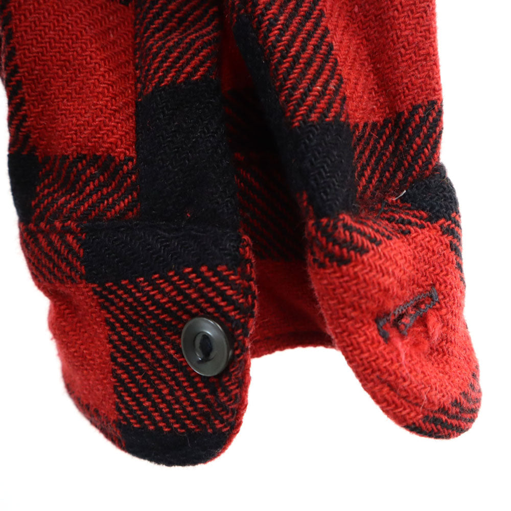 パワーハウス 60s 70s バッファローチェック 長袖 ヘビーネル シャツ レッド オールド ヴィンテージ マチ付き メンズ