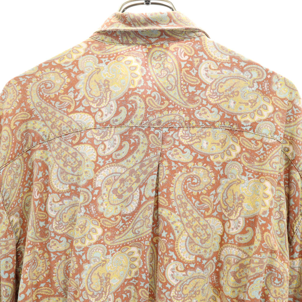 70s ペイズリー柄 長袖 シャツ 44 ブラウン 他 オールド ヴィンテージ メンズ