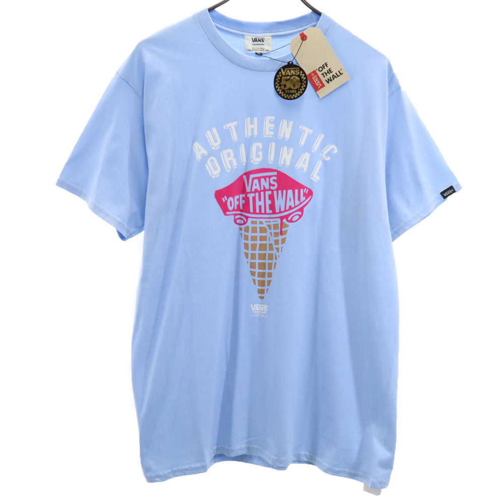 未使用 ヴァンズ 半袖 Tシャツ XL ライトブルー VANS メンズ